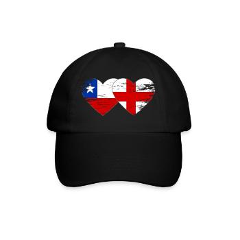 Chile England flagge Herz - Baseballkappe - Schwarz/Schwarz - Vorne