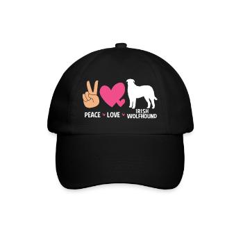 Irischer Wolfshund - Baseballkappe - Schwarz/Schwarz - Vorne