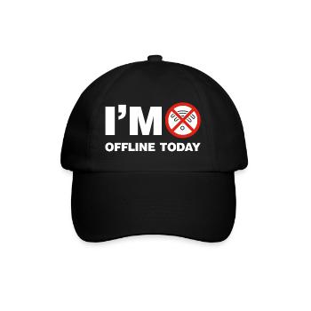 I'm Offline Today no Wlan Signal Internet Quotes - Baseballkappe - Schwarz/Schwarz - Vorne