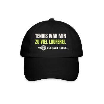 Padel statt Tennis – zu viel Lauferei - Baseballkappe - Schwarz/Schwarz - Vorne