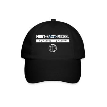 Mont-Saint-Michel Frankreich Koordinaten Souvenir - Baseballkappe - Schwarz/Schwarz - Vorne