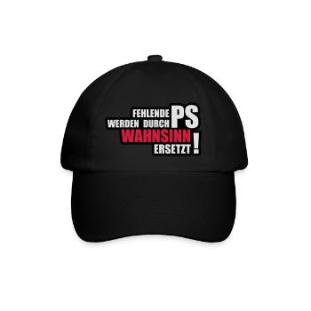 Fehlende PS - Baseballkappe - Schwarz/Schwarz - Vorne