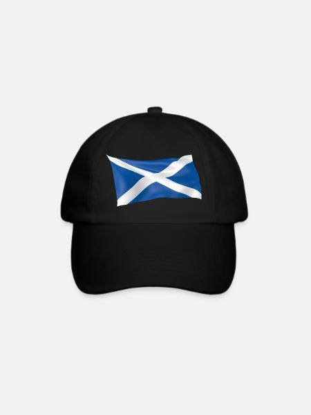 Schottische Flagge für Schottland - Baseballkappe - Schwarz/Schwarz