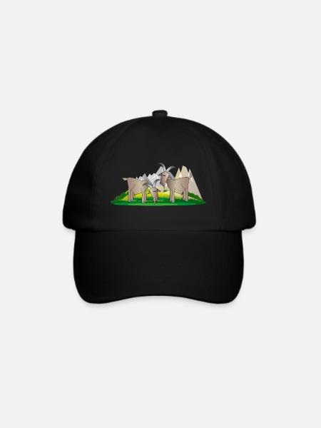Bergziegen - Baseballkappe - Schwarz/Schwarz