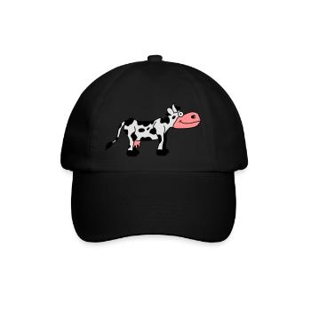 Cow Comic - Baseballkappe - Schwarz/Schwarz - Vorne