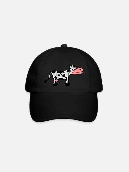 Cow Comic - Baseballkappe - Schwarz/Schwarz