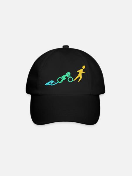 Bewegungsbogen Sprint-Rad-Lauf - Baseballkappe - Schwarz/Schwarz