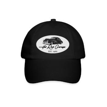 American Hot Rod Garage Oldtimer Geschenk USA - Baseballkappe - Schwarz/Schwarz - Vorne