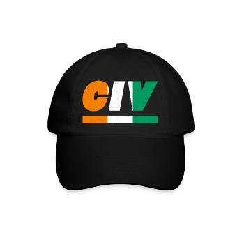 Elfenbeinküste Fahne Flagge CIV - Baseballkappe - Schwarz/Schwarz - Vorne