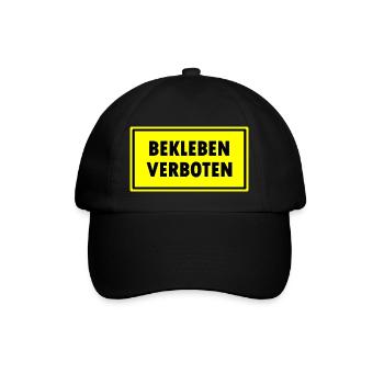 Bekleben Verboten - Baseballkappe - Schwarz/Schwarz - Vorne