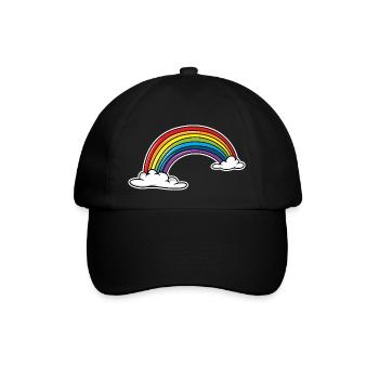 Regenbogen - Baseballkappe - Schwarz/Schwarz - Vorne