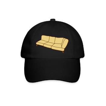Sofa Clipart Design - Baseballkappe - Schwarz/Schwarz - Vorne