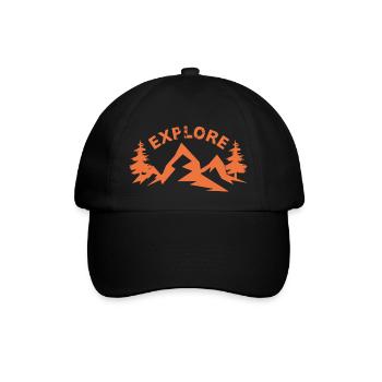 Erkunde - Baseballkappe - Schwarz/Schwarz - Vorne
