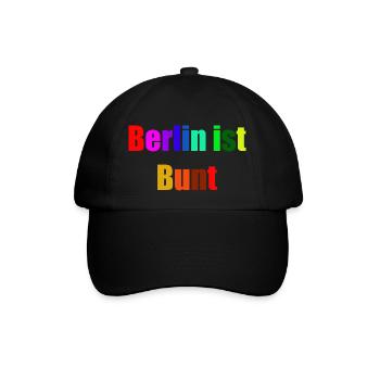 Berlin ist bunt - Baseballkappe - Schwarz/Schwarz - Vorne