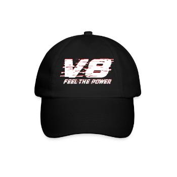 V8 - Baseballkappe - Schwarz/Schwarz - Vorne
