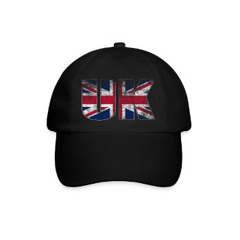 UK used look - Baseballkappe - Schwarz/Schwarz - Vorne