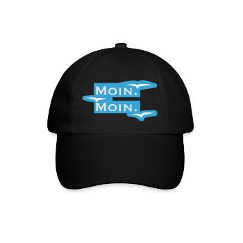 Moin I Norddeutsche Begrüßung - Baseballkappe - Schwarz/Schwarz - Vorne