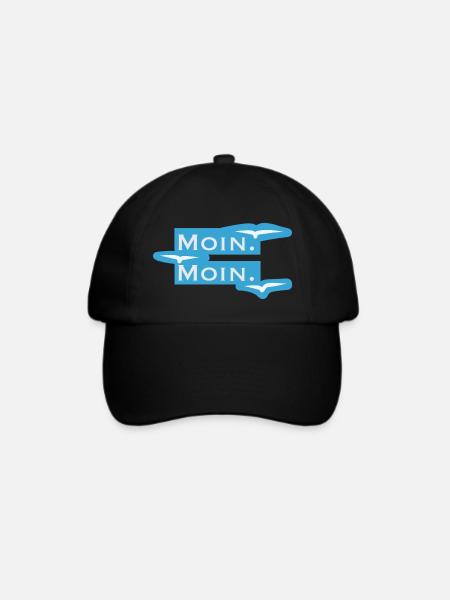 Moin I Norddeutsche Begrüßung - Baseballkappe - Schwarz/Schwarz