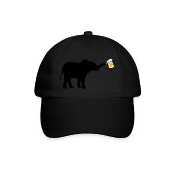 Bier Krug Elefant cool - Baseballkappe - Schwarz/Schwarz - Vorne