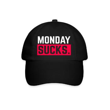 Monday sucks. - Baseballkappe - Schwarz/Schwarz - Vorne