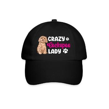 Cockapoo Hund - Baseballkappe - Schwarz/Schwarz - Vorne