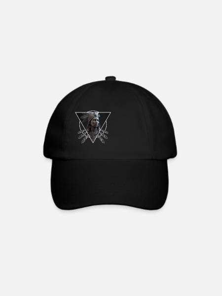Indianer Frau Dreieck Rahmen - Baseballkappe - Schwarz/Schwarz