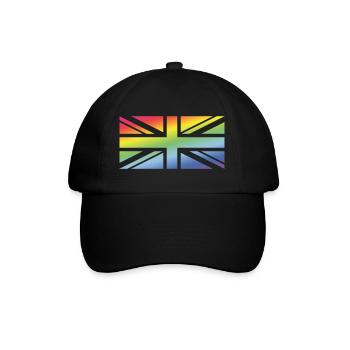 Union Jack / Regenbogenfahne (United Kingdom) - Baseballkappe - Schwarz/Schwarz - Vorne