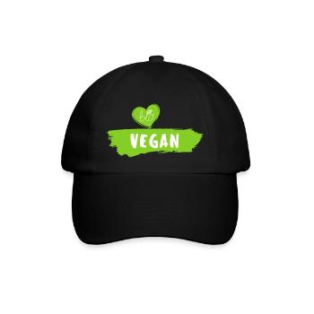 Bio vegan - Baseballkappe - Schwarz/Schwarz - Vorne