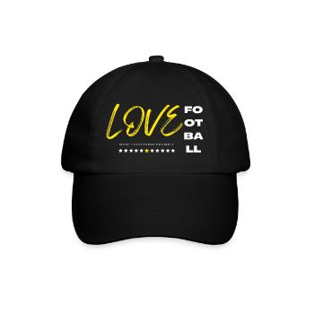 Ich liebe Fußball gelb - Baseballkappe - Schwarz/Schwarz - Vorne