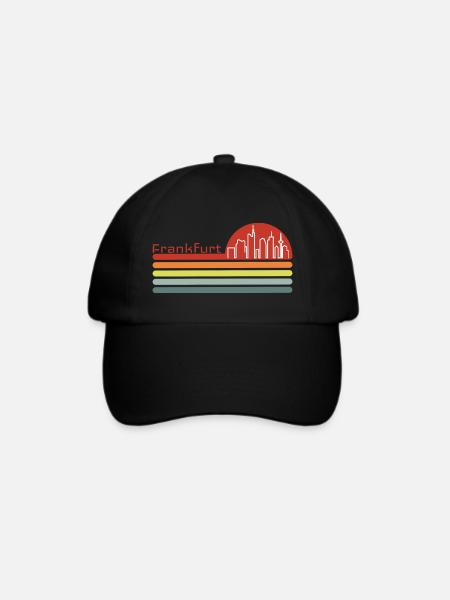 Frankfurt Retro Style Skyline Vintage Motiv - Baseballkappe - Schwarz/Schwarz