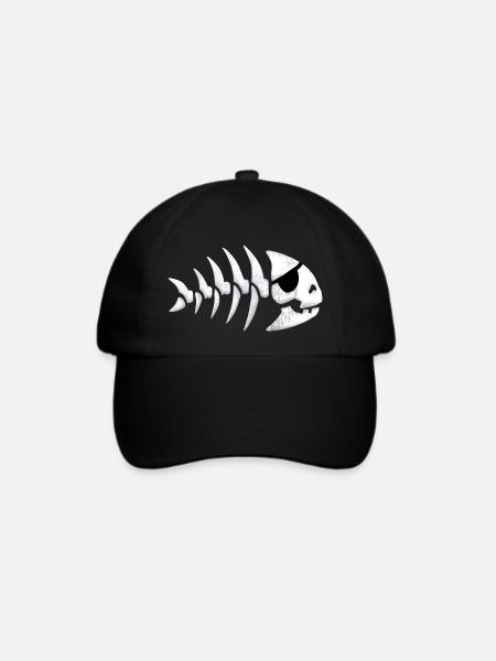 Piratenfisch - Baseballkappe - Schwarz/Schwarz