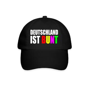 Deutschland ist bunt - Baseballkappe - Schwarz/Schwarz - Vorne