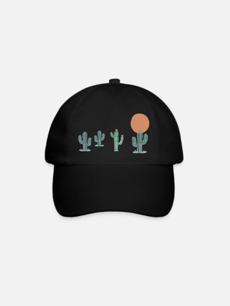 Boho-Kaktus - Baseballkappe - Schwarz/Schwarz