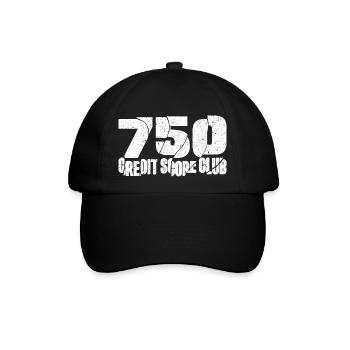 750 Credit Score Club - Finanzbewusstes Design - Baseballkappe - Schwarz/Schwarz - Vorne