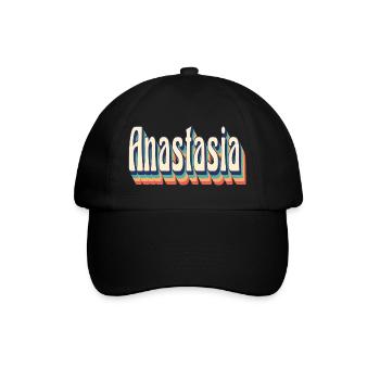 Vintage Retro Anastasia T-Shirt T-Shirt - Baseballkappe - Schwarz/Schwarz - Vorne