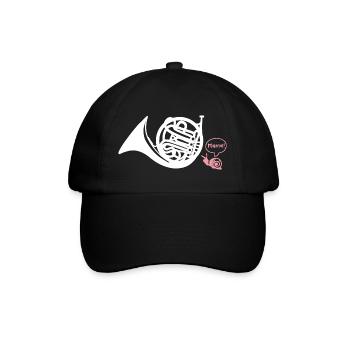 Waldhorn Hornist - Baseballkappe - Schwarz/Schwarz - Vorne