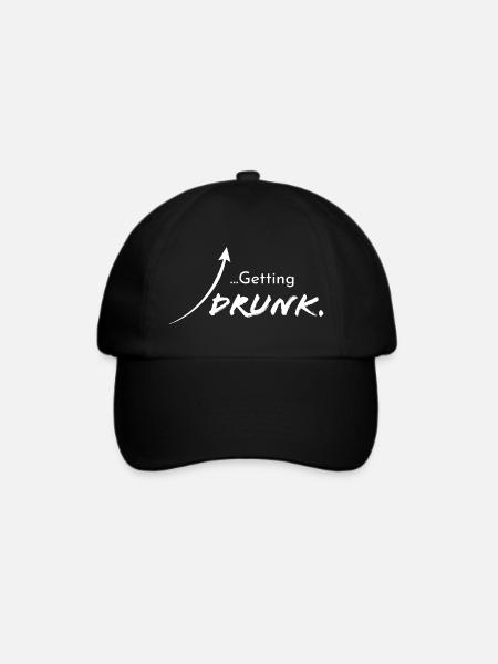 Getting drunk, Version 2 - Baseballkappe - Schwarz/Schwarz