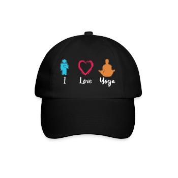 Ich liebe Yoga - Baseballkappe - Schwarz/Schwarz - Vorne