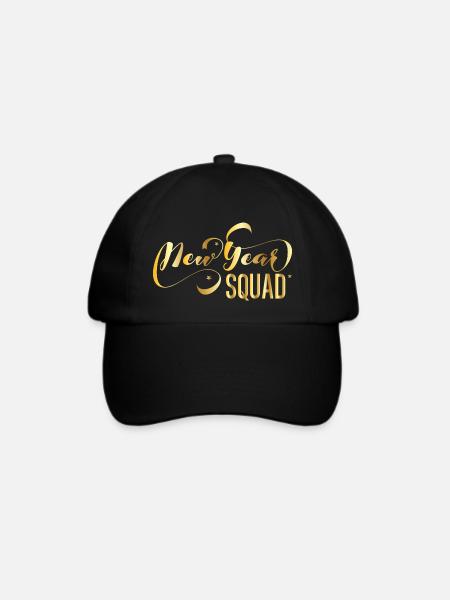 New Year Squad – Cooles Silvester Design - Baseballkappe - Schwarz/Schwarz