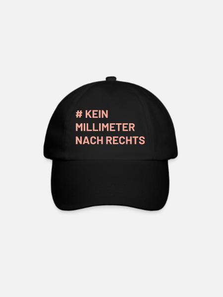 Antifa Mindset kein Millimeter nach rechts - Baseballkappe - Schwarz/Schwarz