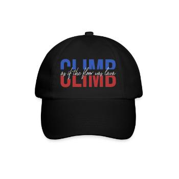 der flur ist lava bouldern klettern climb retro - Baseballkappe - Schwarz/Schwarz - Vorne
