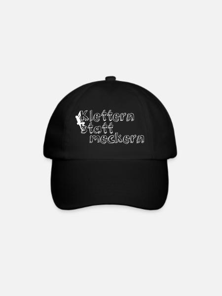 klettern statt meckern - Baseballkappe - Schwarz/Schwarz
