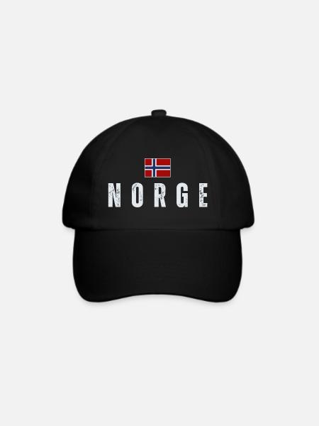 Norwegische Patriotenflagge - Baseballkappe - Schwarz/Schwarz