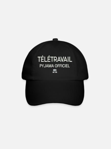 Offizielle Pyjama-Telearbeit - Baseballkappe - Schwarz/Schwarz