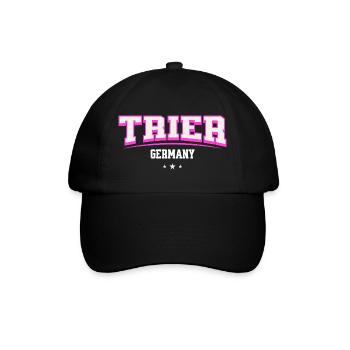Trier Germany Retro Schriftzug - Baseballkappe - Schwarz/Schwarz - Vorne