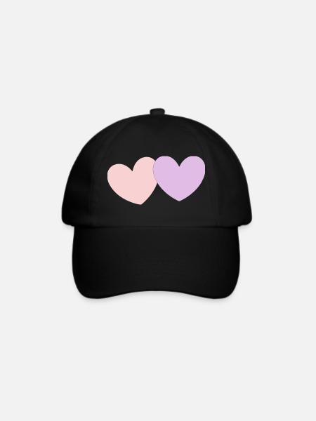 Herz pastell Geschenk Valentinstag - Baseballkappe - Schwarz/Schwarz