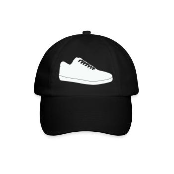 Schuh-Silhouette Linienkunst - Baseballkappe - Schwarz/Schwarz - Vorne
