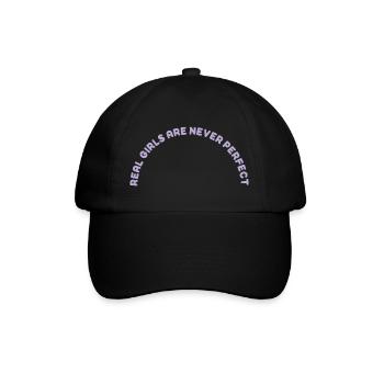 Real Girls Are never Perfect - Baseballkappe - Schwarz/Schwarz - Vorne