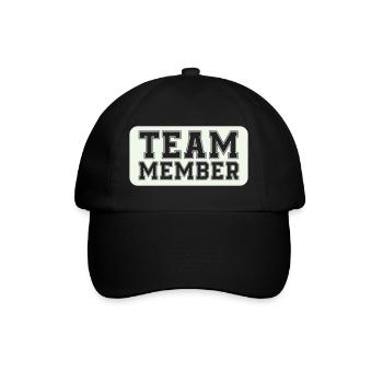 Teammitglied im Varsity-Stil - Baseballkappe - Schwarz/Schwarz - Vorne
