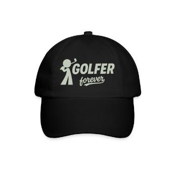 Golfer Forever Silhouette - Baseballkappe - Schwarz/Schwarz - Vorne